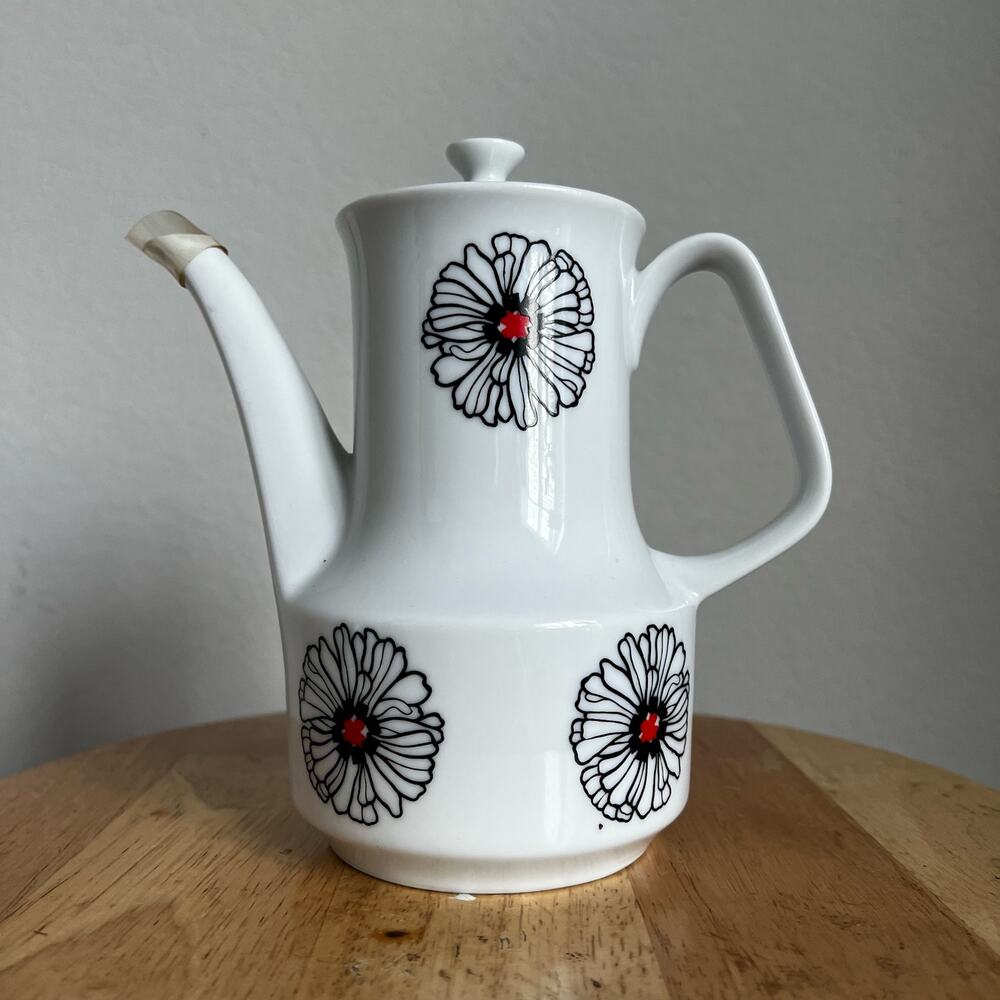 Mid-Century Modern Flower Teapot